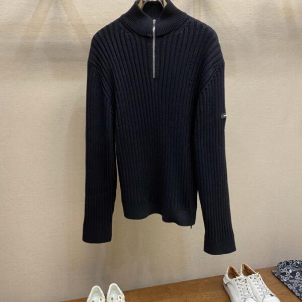 designer,replica,clothing,fake,1:1,lv,luxury,high quality Balenciaga SS Paris / Turtleneck Zippered Ribbed Sweater Unisex