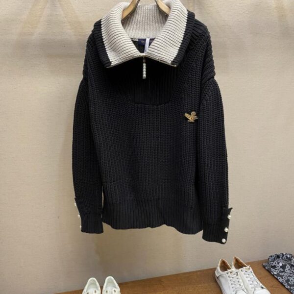 designer,replica,clothing,fake,1:1,lv,luxury,high quality LV sheep and wool blend half-zip pullover