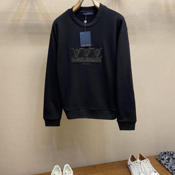 designer,replica,clothing,fake,1:1,lv,luxury,high quality LV Black Diamond Seal Crew Neck Sweatshirt