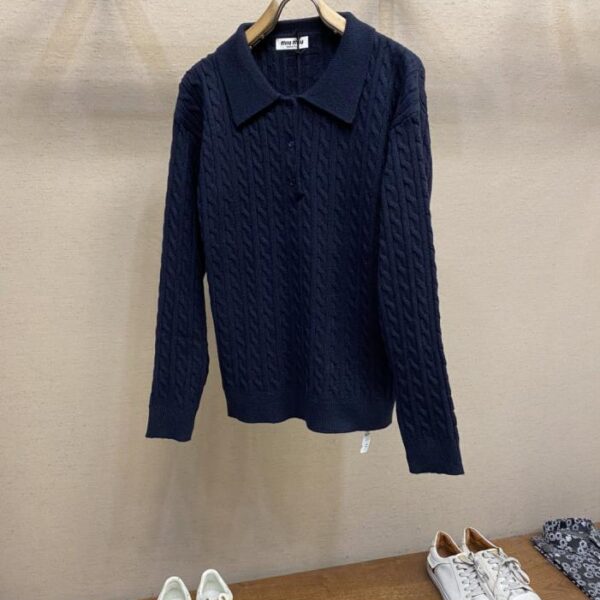 designer,replica,clothing,fake,1:1,lv,luxury,high quality Mui Miu cashmere polo shirt