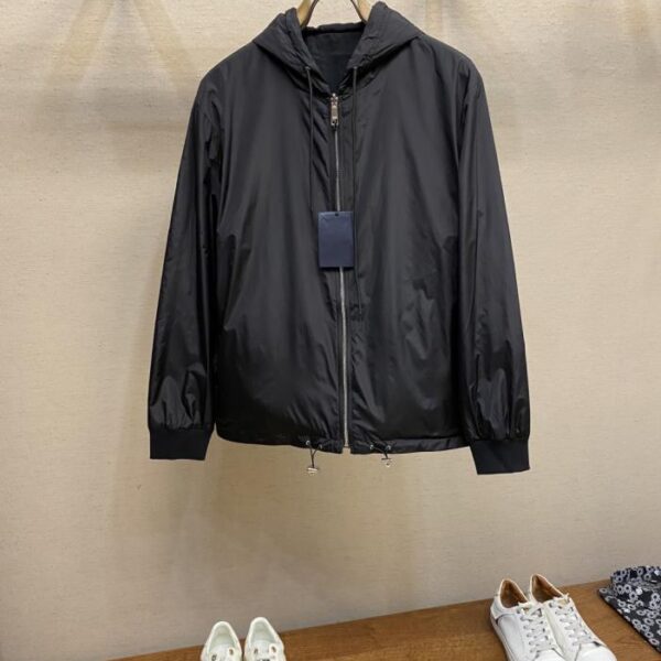 designer,replica,clothing,fake,1:1,lv,luxury,high quality Prada reversible jacket with fabric triangle logo