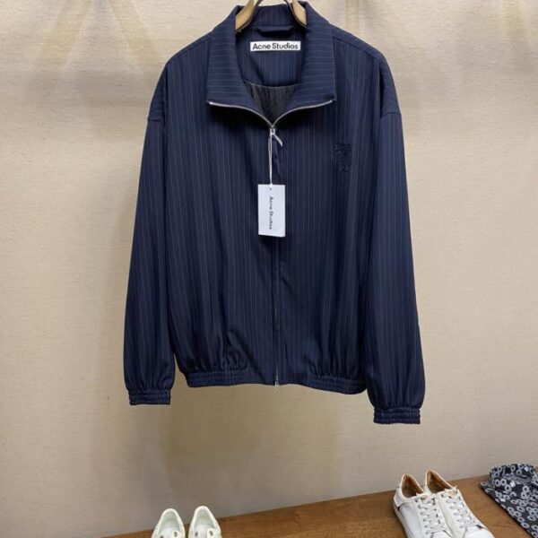 designer,replica,clothing,fake,1:1,lv,luxury,high quality Acen Studios embroidered striped zip-up jacket
