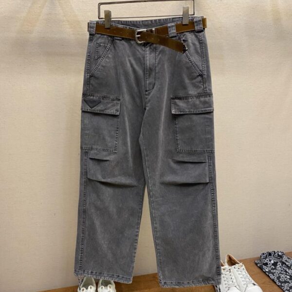 designer,replica,clothing,fake,1:1,lv,luxury,high quality Prada washed distressed grey denim overalls
