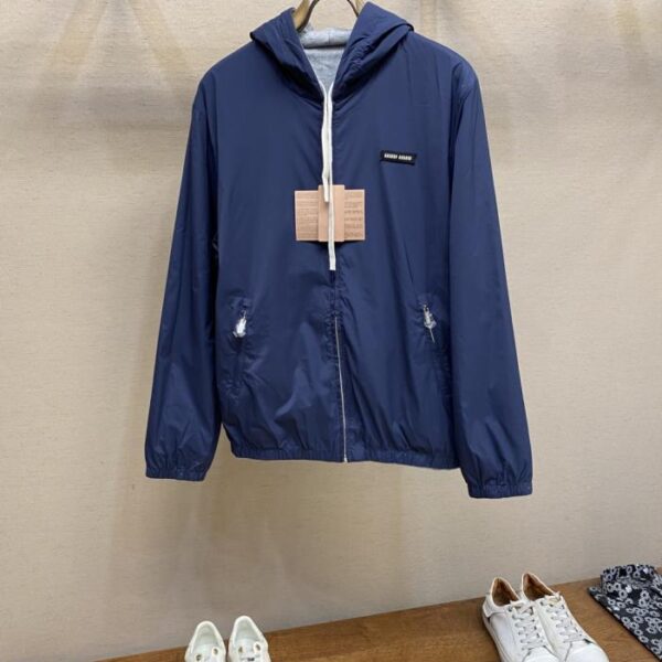 designer,replica,clothing,fake,1:1,lv,luxury,high quality Miu Miu reversible jacket with appliqué embroidery