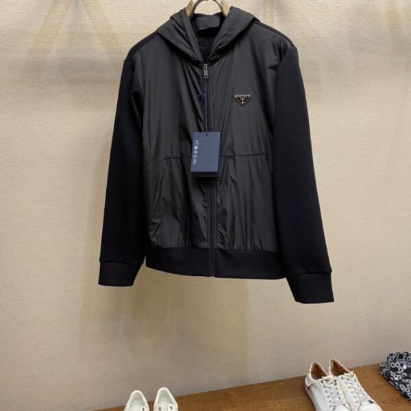 designer,replica,clothing,fake,1:1,lv,luxury,high quality Prada Technical Cotton and Re-Nylon Hoodie