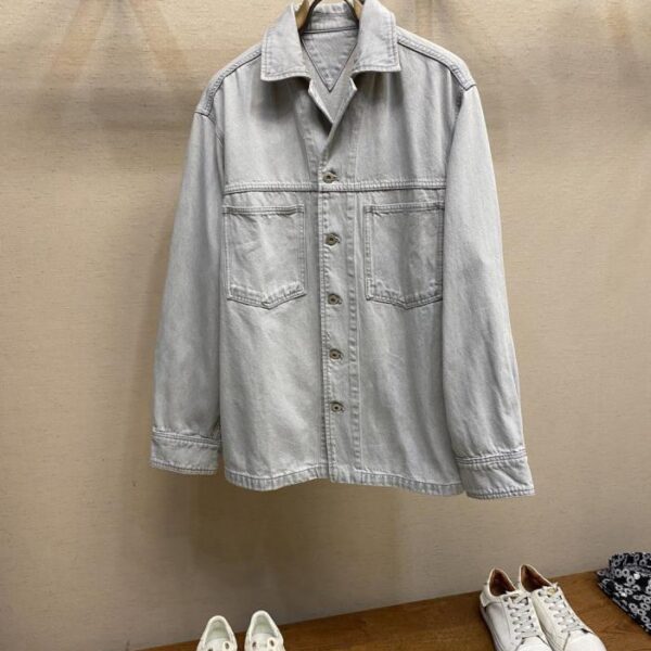 designer,replica,clothing,fake,1:1,lv,luxury,high quality Bottega Veneta Autumn/Winter New Long Sleeve Lapel Denim Shirt Jacket