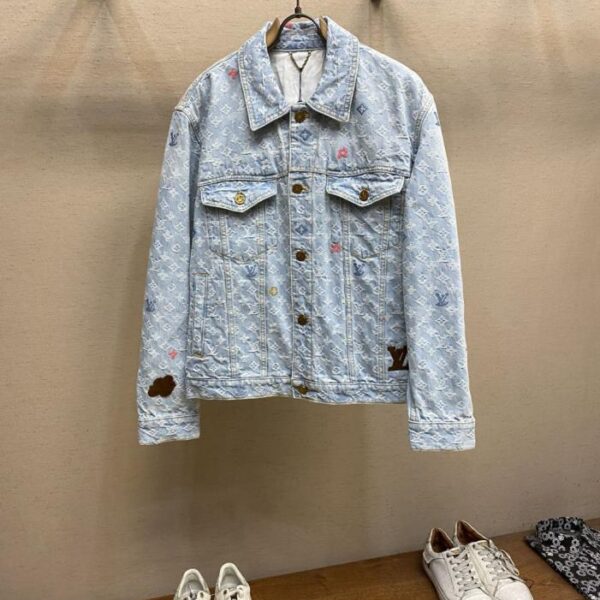 designer,replica,clothing,fake,1:1,lv,luxury,high quality LV Tyler co-branded embroidered denim jacket top version