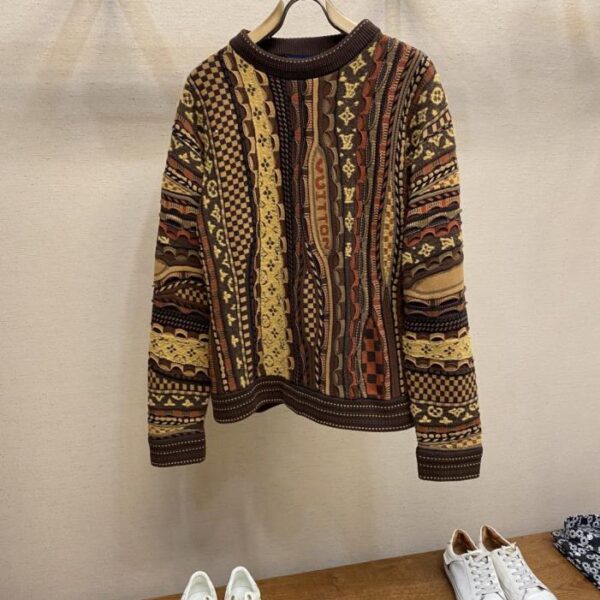 designer,replica,clothing,fake,1:1,lv,luxury,high quality LV jacquard crew neck pullover