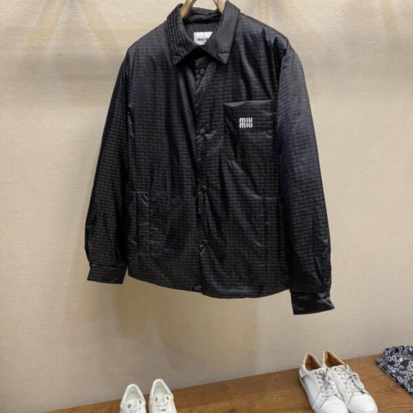 designer,replica,clothing,fake,1:1,lv,luxury,high quality Miu Miu all-over print down shirt