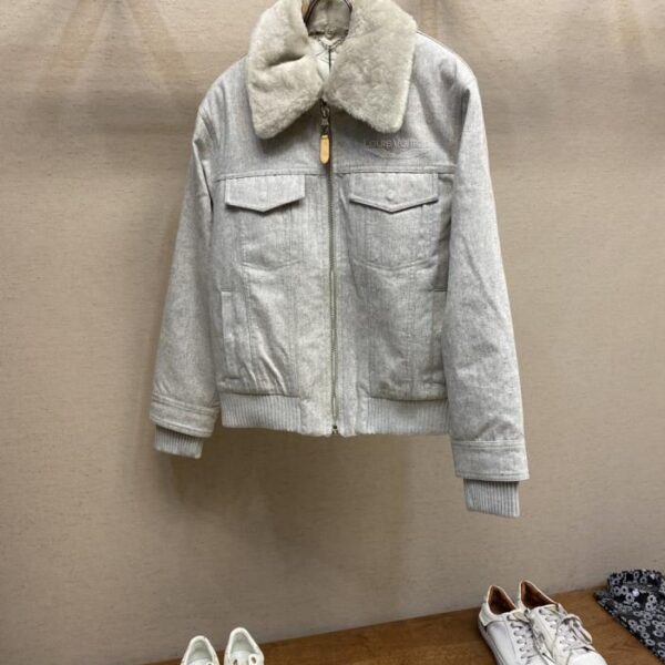 designer,replica,clothing,fake,1:1,lv,luxury,high quality LV new Ski series wool lapel zipper jacket