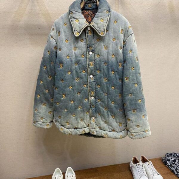 designer,replica,clothing,fake,1:1,lv,luxury,high quality [Top version] LV fully embroidered distressed denim jacket