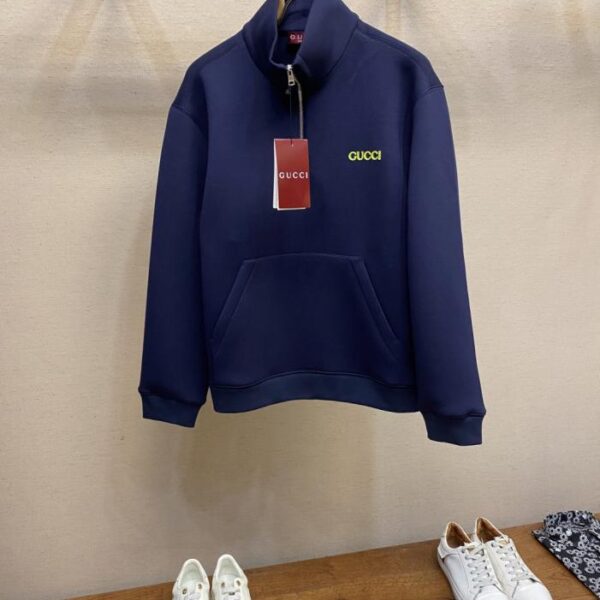 designer,replica,clothing,fake,1:1,lv,luxury,high quality Gucci patch half-zip sweatshirt