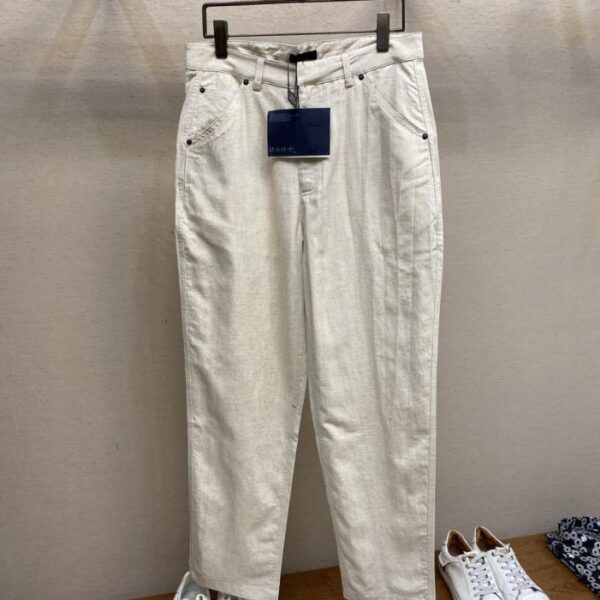designer,replica,clothing,fake,1:1,lv,luxury,high quality Prada pocket steel logo Tencel linen trousers