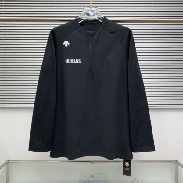 designer,replica,clothing,fake,1:1,lv,luxury,high quality Descente new 3D silicone embossed logo half-zip stand-up collar unisex casual sports long-sleeved T-shirt (SQ91L)