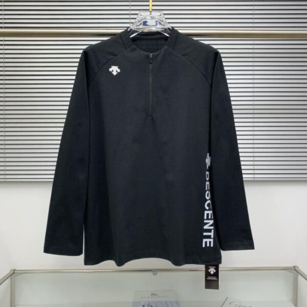 designer,replica,clothing,fake,1:1,lv,luxury,high quality Descente’s new 3D silicone embossed logo, half-zip stand-up collar, unisex, casual sports long-sleeved T-shirt (SWB8X)