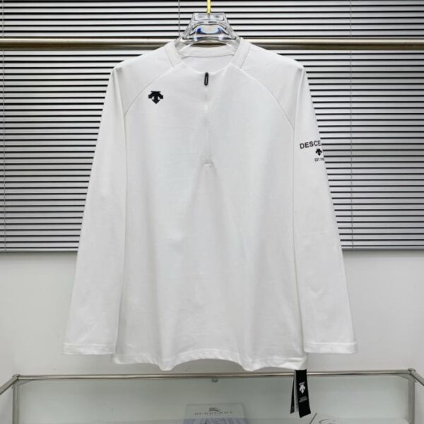 designer,replica,clothing,fake,1:1,lv,luxury,high quality Descente’s new 3D silicone embossed logo, half-zip stand-up collar, unisex, casual sports long-sleeved T-shirt (VIXD3)