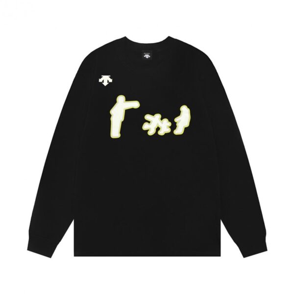 designer,replica,clothing,fake,1:1,lv,luxury,high quality DESCENTE new human-shaped printed 3D laminated arrow logo sports casual unisex long-sleeved T-shirt (C1PN7)
