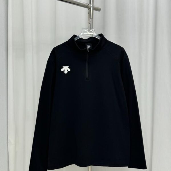 designer,replica,clothing,fake,1:1,lv,luxury,high quality DESCENTE 3D laminated logo half-zip stand-up collar unisex casual sports long-sleeved T-shirt (2DVJK)