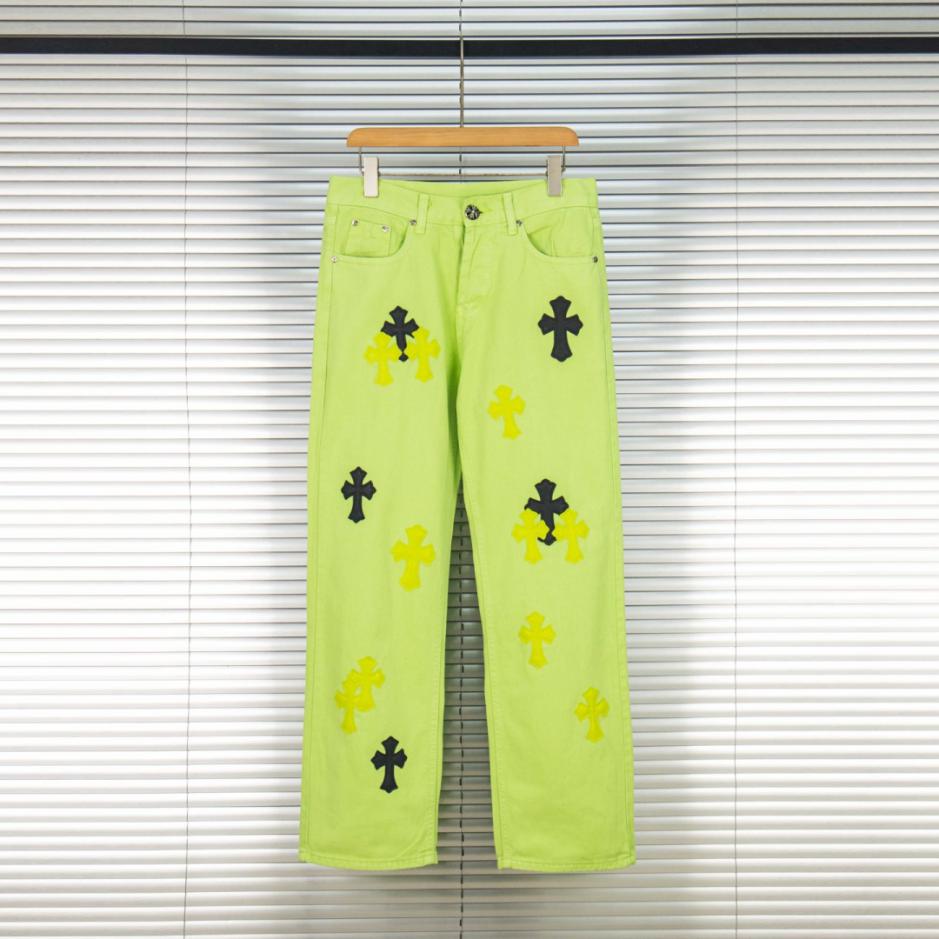 designer,replica,clothing,fake,1:1,lv,luxury,high quality Chrome Hearts Dopamine Green Denim and Black and Yellow Leather Couple Jeans (759SA) designer,replica,clothing,fake,1:1,lv,luxury,high quality Chrome Hearts Dopamine Green Denim and Black and Yellow Leather Couple Jeans (759SA)