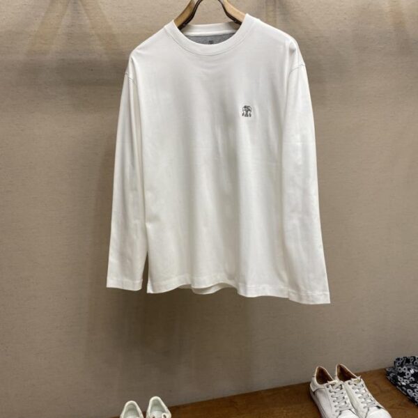 designer,replica,clothing,fake,1:1,lv,luxury,high quality BC 25 Early Autumn New Product BC Chest Logo Embroidered Round Neck Long Sleeve T-shirt (740GF)