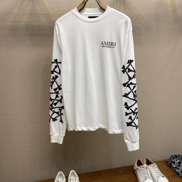 designer,replica,clothing,fake,1:1,lv,luxury,high quality AMIRI Classic Bone Long Sleeve T-Shirt (WEPLM)
