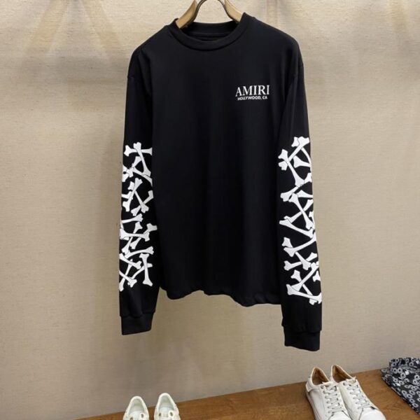 designer,replica,clothing,fake,1:1,lv,luxury,high quality AMIRI Classic Bone Long Sleeve T-Shirt (ZR1RT)