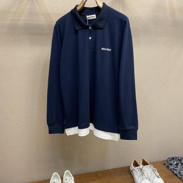 designer,replica,clothing,fake,1:1,lv,luxury,high quality MiuMiu 24FW Japan Limited Pop-UP Long Sleeve Polo Shirt (GX3YI)