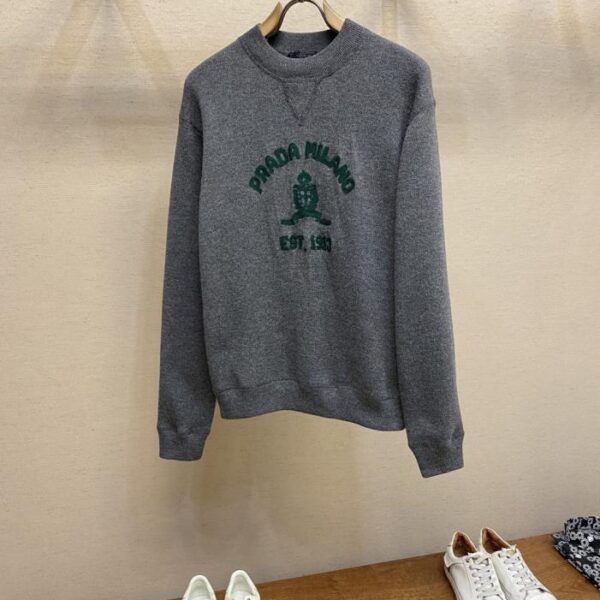 designer,replica,clothing,fake,1:1,lv,luxury,high quality Prada music logo embroidered knitted sweater (IGHVH)