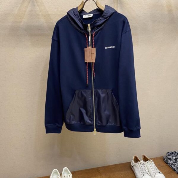 designer,replica,clothing,fake,1:1,lv,luxury,high quality Miu Miu embroidered hooded sweatshirt (6LKXO)