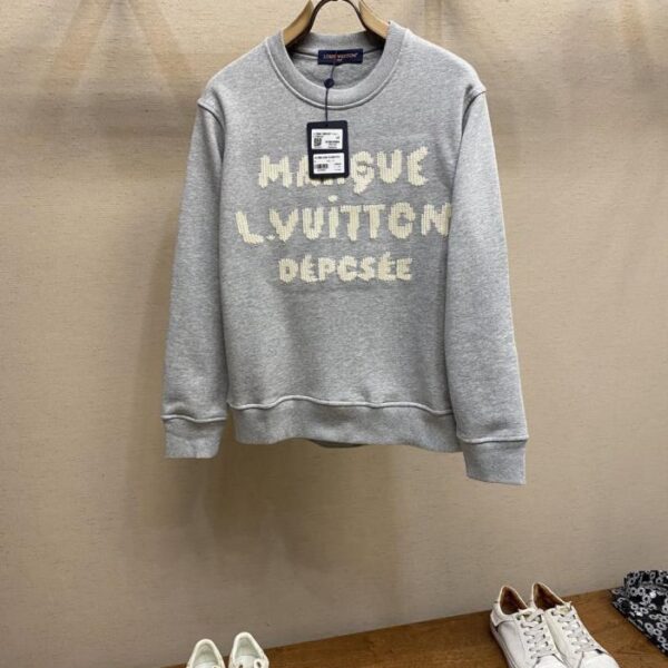 designer,replica,clothing,fake,1:1,lv,luxury,high quality LV Autumn/Winter New Arrival 3D Knit Embroidery Round Neck Cotton Sweatshirt (PGFBL)