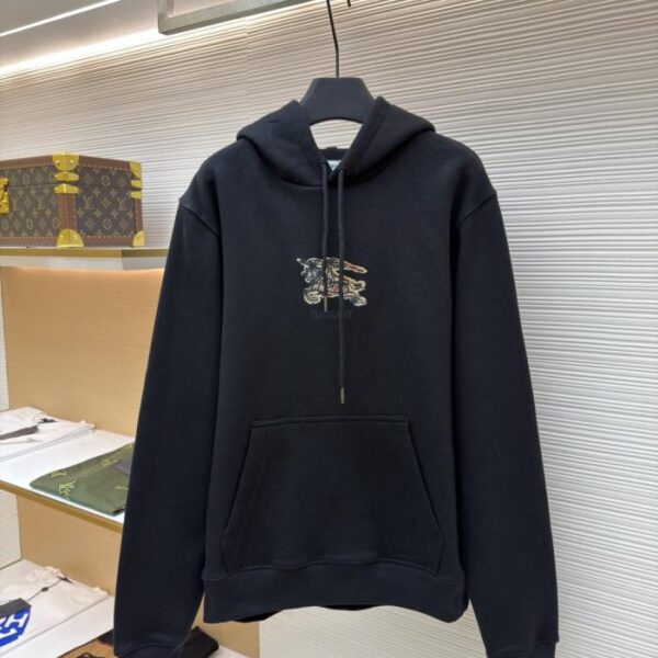 designer,replica,clothing,fake,1:1,lv,luxury,high quality Burberry Check Horse Embroidered Hooded Sweatshirt (QAFYQ)
