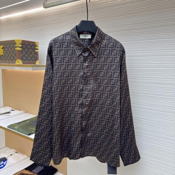 designer,replica,clothing,fake,1:1,lv,luxury,high quality Fendi FF print shirt (SH3C1)