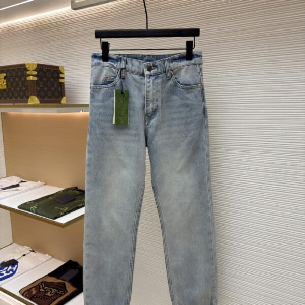 designer,replica,clothing,fake,1:1,lv,luxury,high quality GUCCI monogram jacquard denim trousers (QCWHZ)