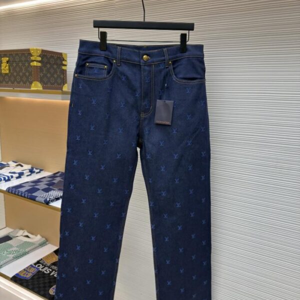 designer,replica,clothing,fake,1:1,lv,luxury,high quality LOUIS VUITTON embroidered logo jeans (MX4HI)