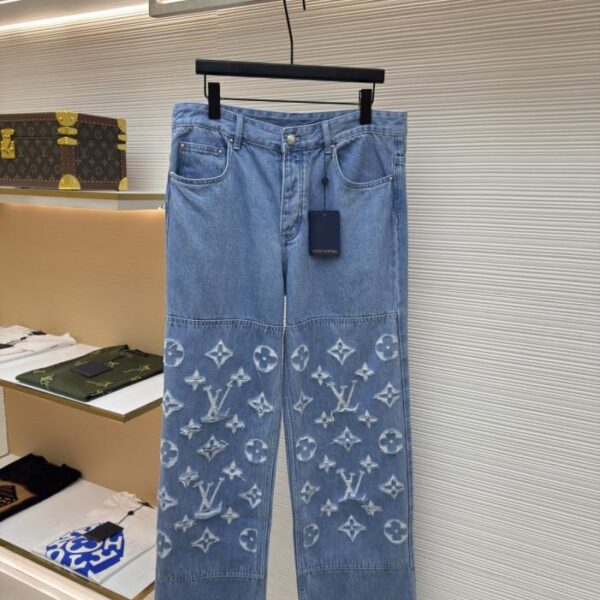 designer,replica,clothing,fake,1:1,lv,luxury,high quality LOUIS VUITTON washed ripped jeans (NJE8V)