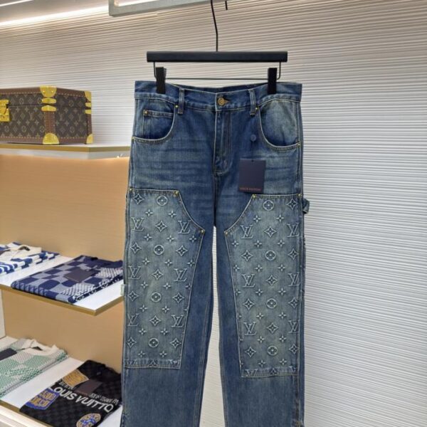 designer,replica,clothing,fake,1:1,lv,luxury,high quality LOUIS VUITTON Embossed Work Jeans (T0EKH)