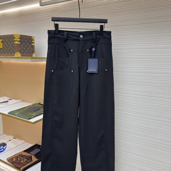 designer,replica,clothing,fake,1:1,lv,luxury,high quality LOUIS VUITTON Turquoise wool blend wide-leg trousers (DZNPO)