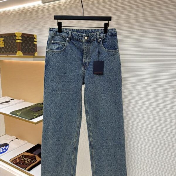 designer,replica,clothing,fake,1:1,lv,luxury,high quality LOUIS VUITTON monogram jacquard jeans (V6WPL)