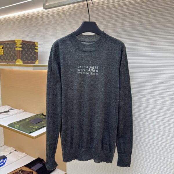 designer,replica,clothing,fake,1:1,lv,luxury,high quality Maison Margiela destroyed jacquard wool blend sweater (R0ZM1)