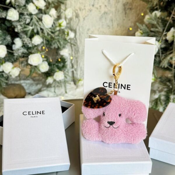 designer,replica,clothing,fake,1:1,lv,luxury,high quality 8-color CELINE Arc de Triomphe puppy plush doll heart love pendant ornament (8EDN3)