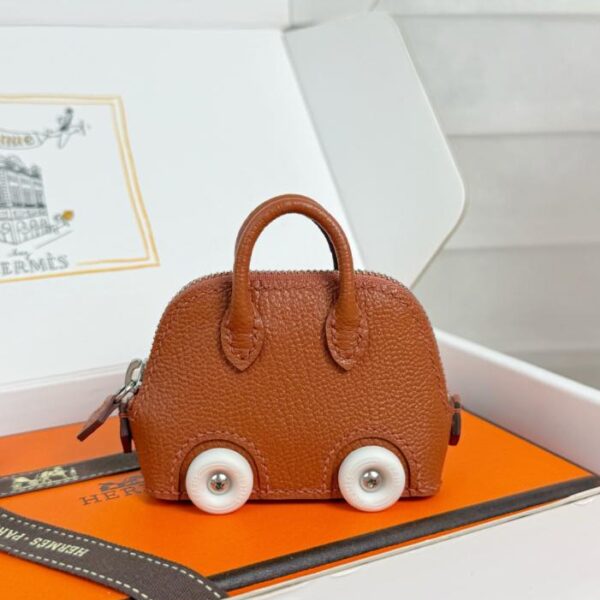 designer,replica,clothing,fake,1:1,lv,luxury,high quality Bolide️ Hermes Mini Bowling Bag Keychain Bag Pendant (DX13W)