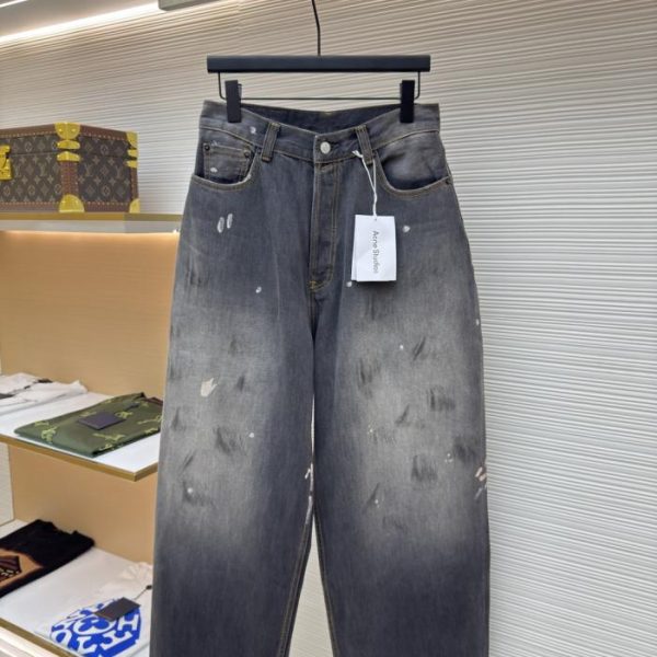 designer,replica,clothing,fake,1:1,lv,luxury,high quality Acne Studios Washed Ink Wide-Leg Jeans (5ON08)