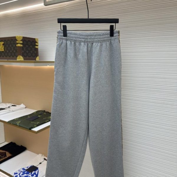 designer,replica,clothing,fake,1:1,lv,luxury,high quality BURBERRY Plaid Ribbon Embroidered Sweatpants (Y4LBD)