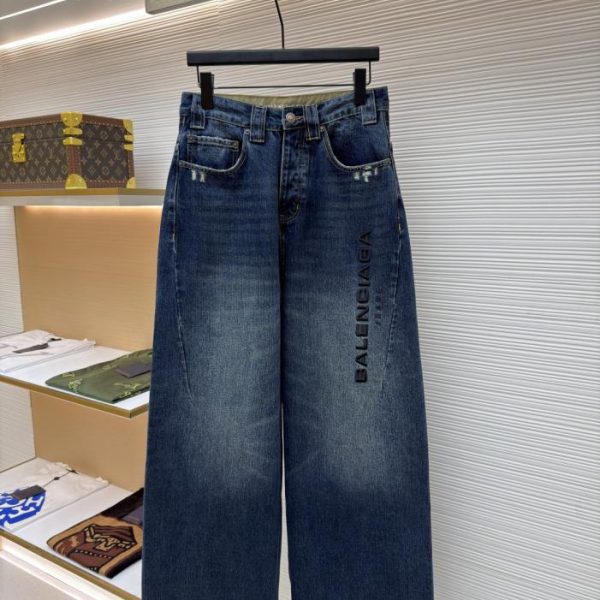 designer,replica,clothing,fake,1:1,lv,luxury,high quality Balenciaga jeans embroidered denim pants (N1C6L)