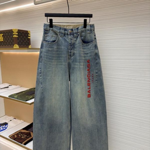 designer,replica,clothing,fake,1:1,lv,luxury,high quality Balenciaga jeans embroidered denim pants (G8W6A)