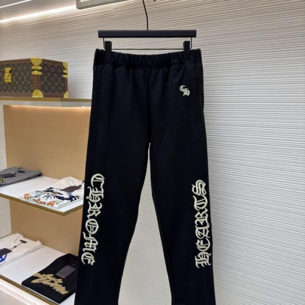 designer,replica,clothing,fake,1:1,lv,luxury,high quality Chrome Hearts embroidered trousers (YV5S9)