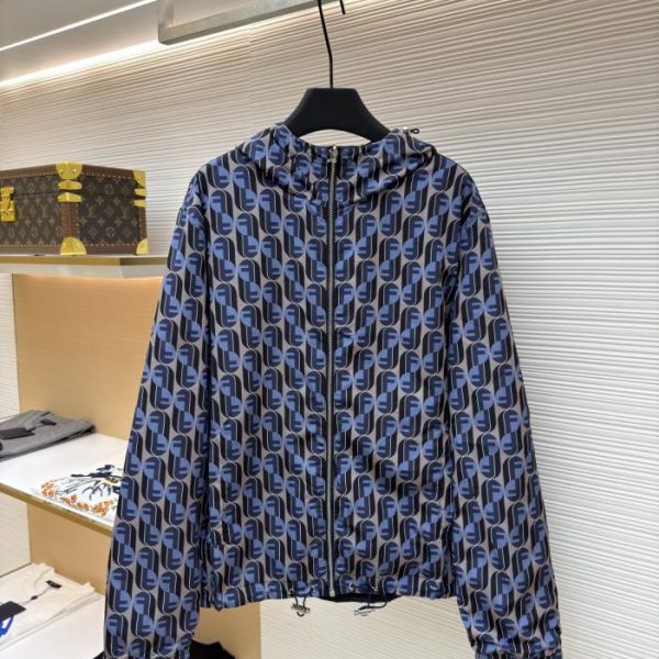 designer,replica,clothing,fake,1:1,lv,luxury,high quality Fendi Reversible Hooded Jacket (JD5LJ)
