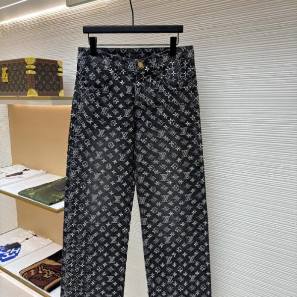 designer,replica,clothing,fake,1:1,lv,luxury,high quality LOUIS VUITTON Monogram Rhinestone Jacquard Jeans (ACDQL)