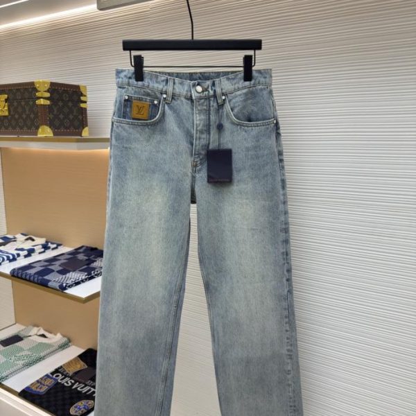 designer,replica,clothing,fake,1:1,lv,luxury,high quality LOUIS VUITTON Patch Letter Jeans (4WNI9)