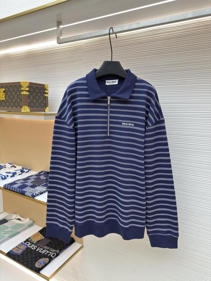 designer,replica,clothing,fake,1:1,lv,luxury,high quality MIU MIU blue and white striped Polo sweatshirt (0D0B8) designer,replica,clothing,fake,1:1,lv,luxury,high quality MIU MIU blue and white striped Polo sweatshirt (0D0B8)